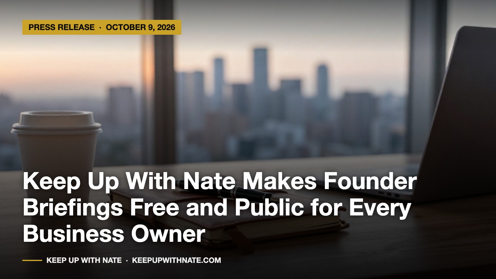 Keep Up With Nate Makes Founder Briefings Free and Public for Every Business Owner